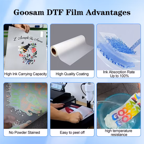 Hot and Cold Peel Dtf Pet Film Roll for Heat Transfer Printing