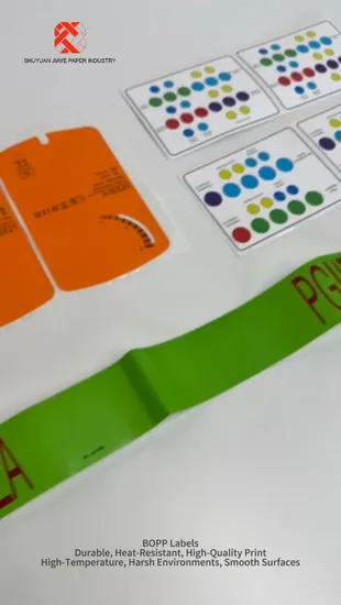 Waterproof BOPP Synthetic Paper Labels, for Industrial Equipment Identification 